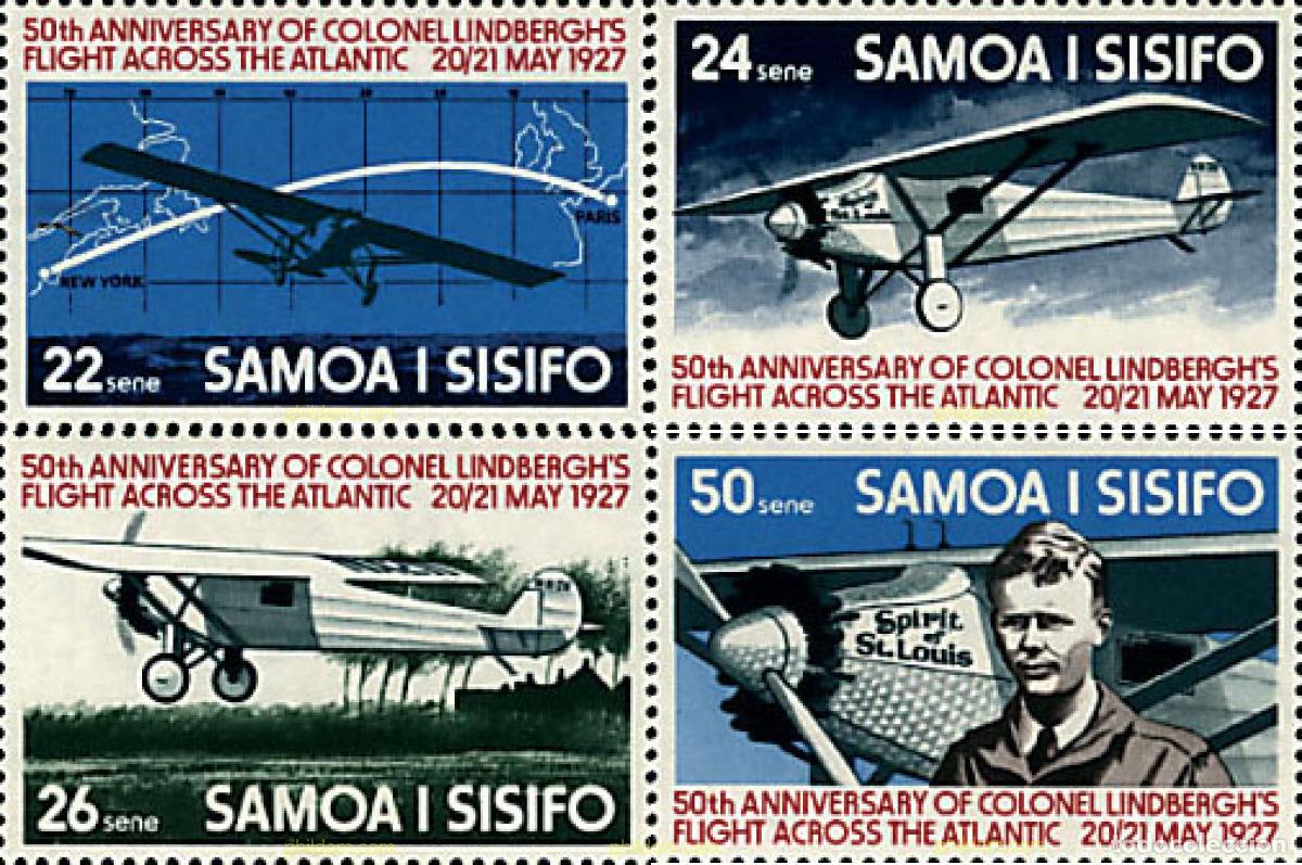 Sellos: 45505 MNH SAMOA 1977 PIONEROS DE LA AVIACION