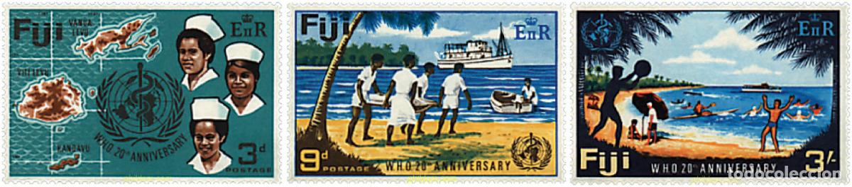 Sellos: 87013 MNH FIJI 1968 20 ANIVERSARIO DE LA ORGANIZACION MUNDIAL DE LA SALUD