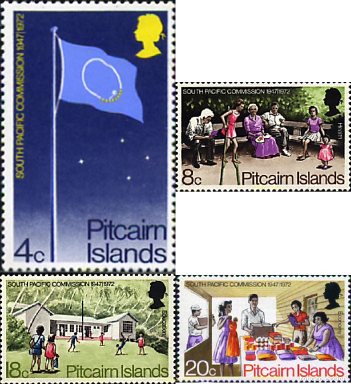 Sellos: 45235 MNH PITCAIRN Islas 1972 25 ANIVERSARIO DE LA COMISION DEL PACIFICO SUR