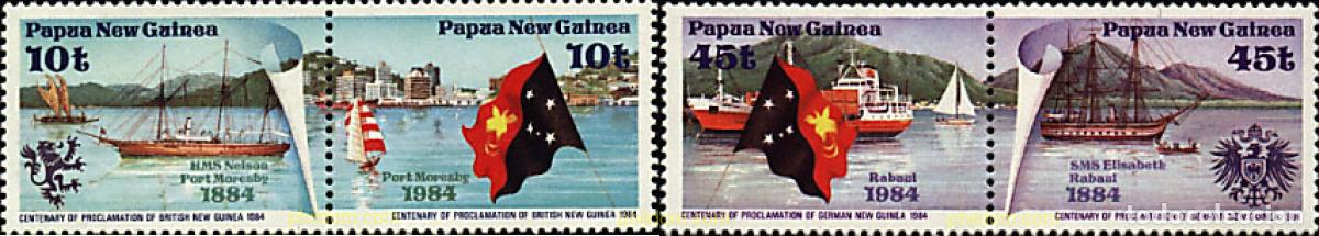 Sellos: 6586 MNH PAPUA NUEVA GUINEA 1984 CENTENARIO DE LA TOMA DE POSESION DE PAPUA Y NUEVA GUINEA