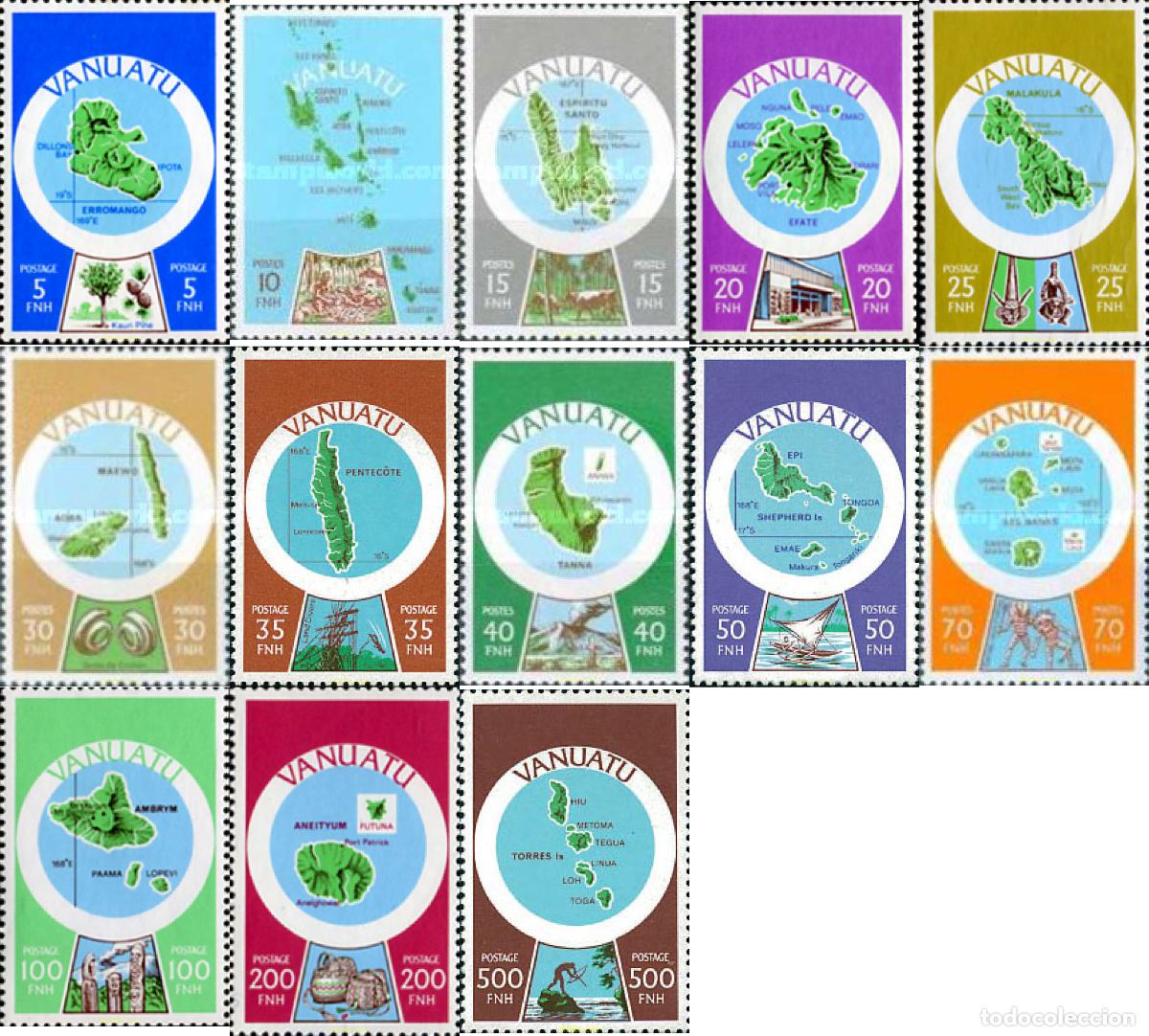 Sellos: 45796 MNH VANUATU 1980 MAPAS DE LAS ISLAS
