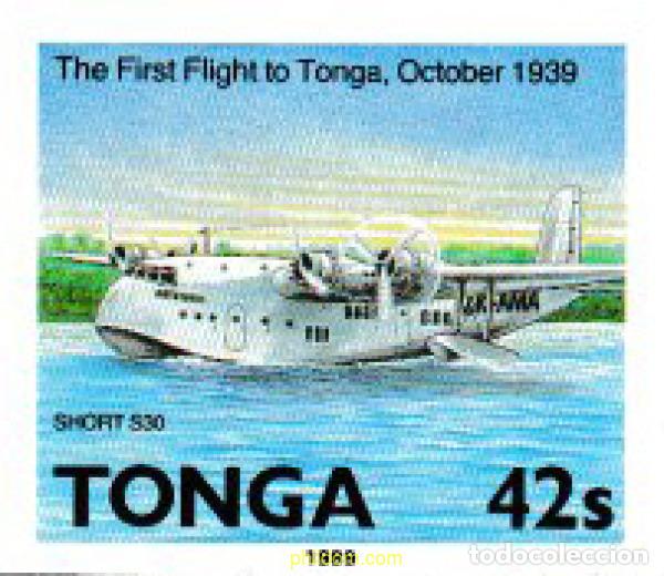 Sellos: 606855 MNH TONGA 1989 50 ANIVERSARIO DE LA AVIACION EN TONGA