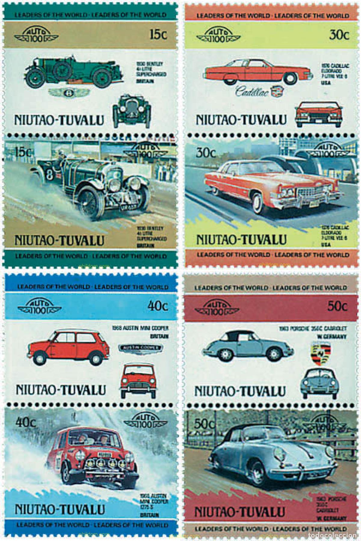 Sellos: 6766 MNH TUVALU. Niutao 1984 AUTOMOVILES
