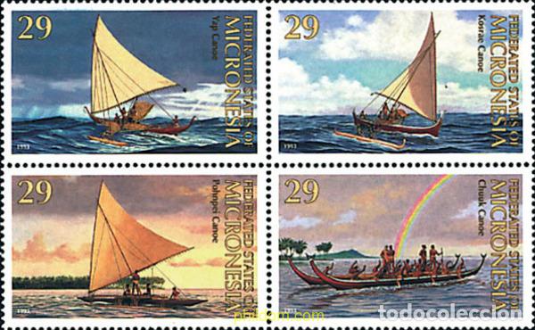 Sellos: 11443 MNH MICRONESIA 1993 CANOAS TRADICIONALES