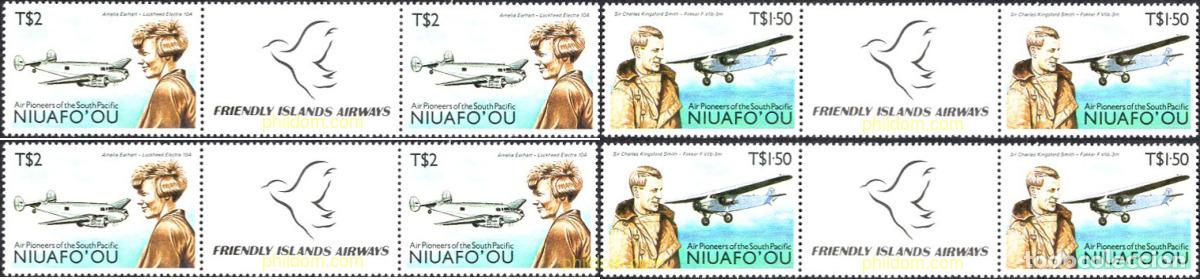 Sellos: 640876 MNH NIUAFO OU 1987 PIONEROS DE LA AVIACION