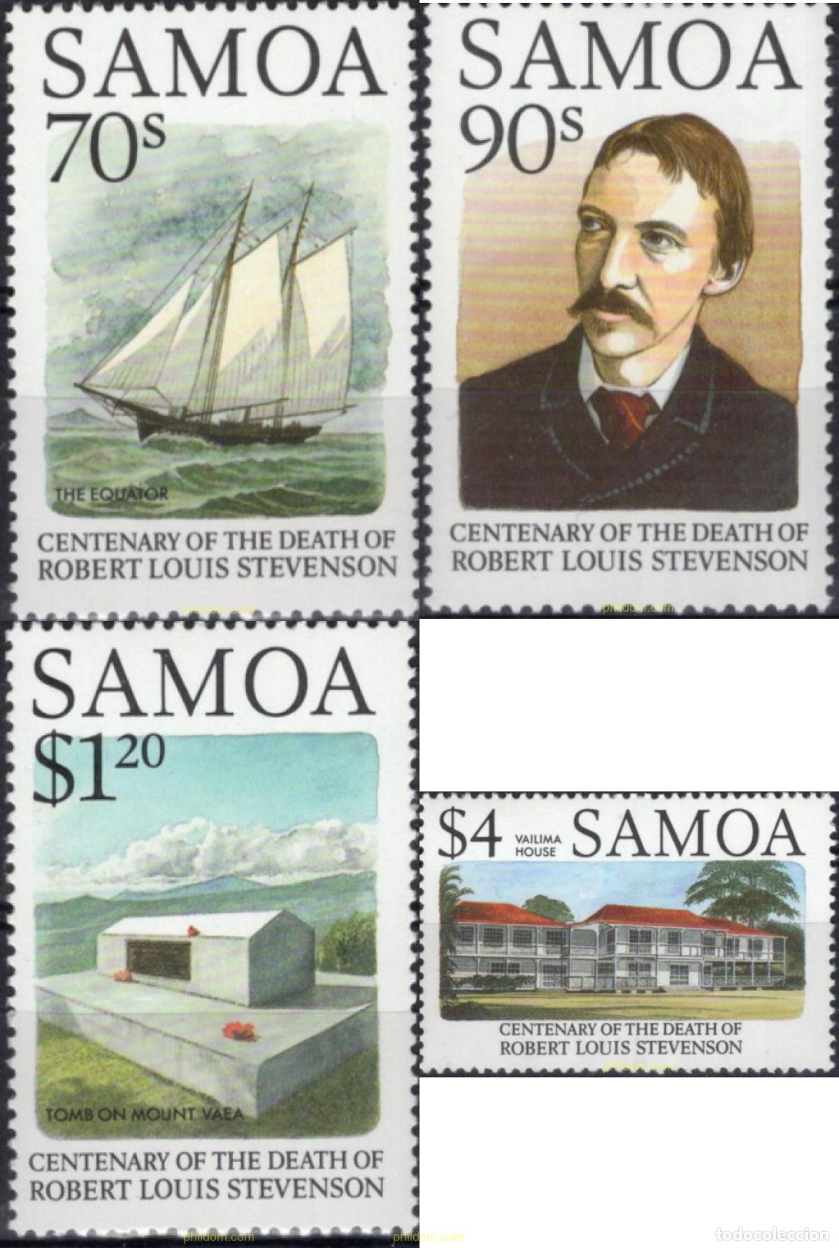 Sellos: 45554 MNH SAMOA 1994 CENTENARIO DE LA MUERTE DE ROBERT LUIS STEVENSON