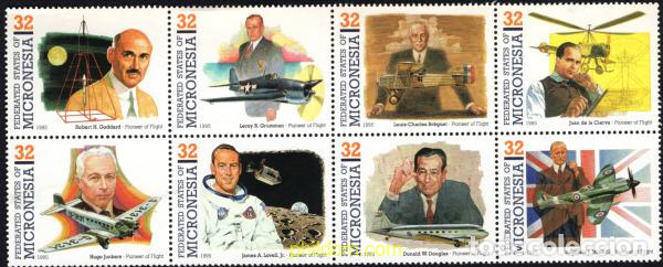 Sellos: 143535 MNH MICRONESIA 1995 PIONEROS DE LA AVIACION