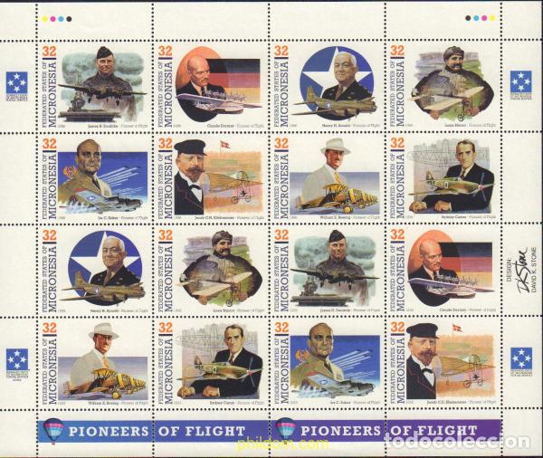 Sellos: 368810 MNH MICRONESIA 1996 PIONEROS DE LA AVIACION