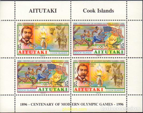 Sellos: 158389 MNH AITUTAKI 1996 CENTENARIO DE LOS JUEGOS OLIMPICOS