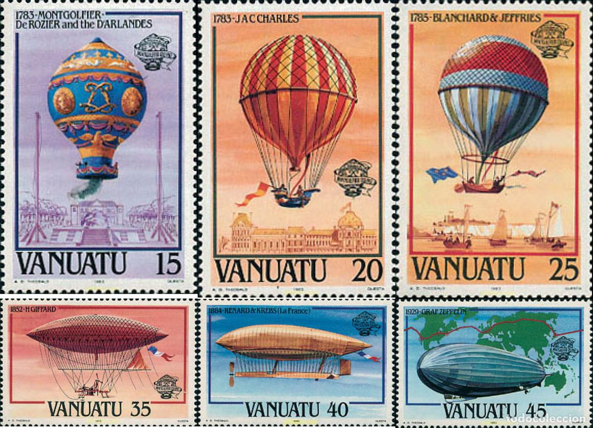 Sellos: 45839 MNH VANUATU 1983 200 ANIVERSARIO DE LA PRIMERA ASCENSION EN GLOBO