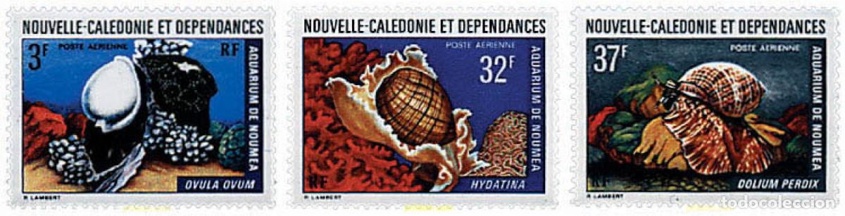 Sellos: 44469 MNH NUEVA CALEDONIA 1974 MOLUSCOS DEL ACUARIO DE NOUMEA