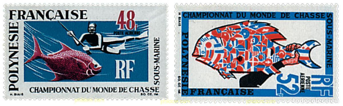 Sellos: 43505 MNH POLINESIA FRANCESA 1969 CAMPEONATO DEL MUNDO DE PESCA SUBMARINA