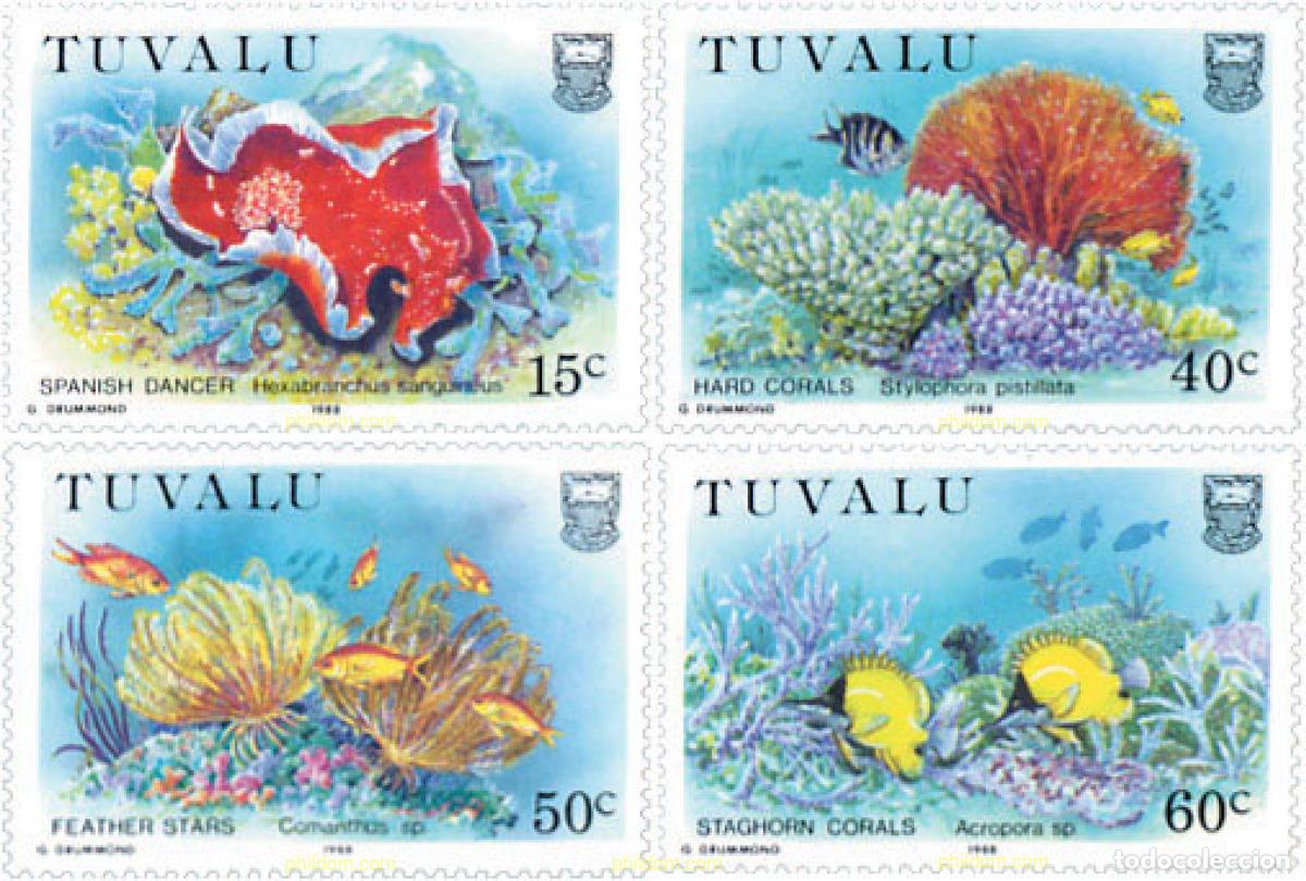 Sellos: 42815 MNH TUVALU 1988 VIDA DEL ARRECIFE CORAL