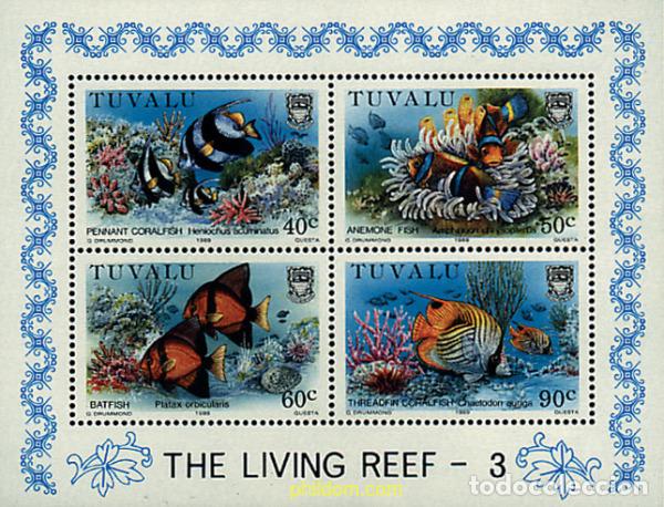 Sellos: 42813 MNH TUVALU 1989 VIDA DEL ARRECIFE CORAL