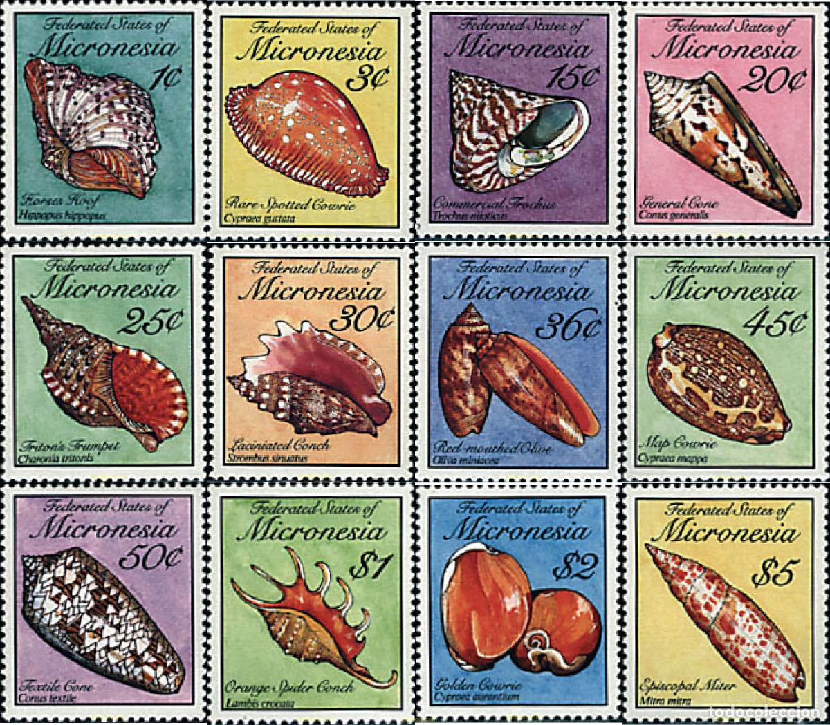 Sellos: 44377 MNH MICRONESIA 1989 CONCHAS