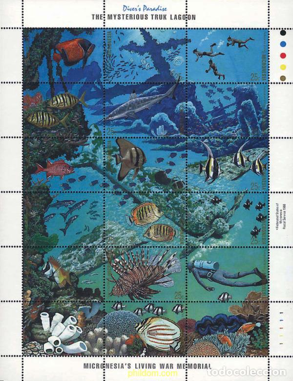Sellos: 259217 MNH MICRONESIA 1988 FAUNA MARINA