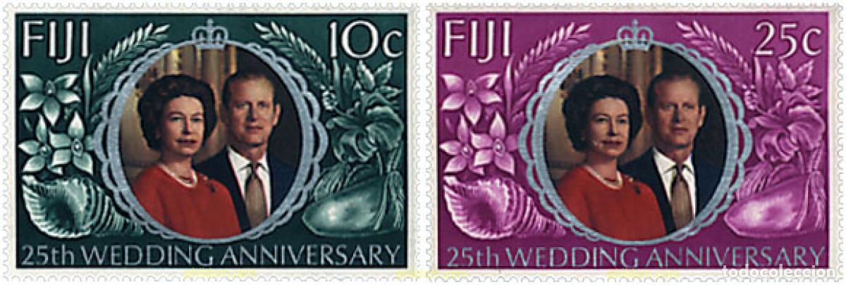 Sellos: 91786 MNH FIJI 1972 BODAS DE PLATA DE LA REINA ISABEL