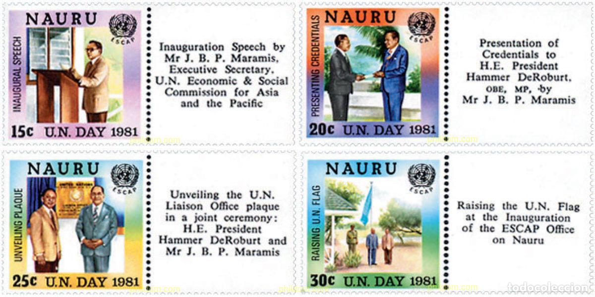 Sellos: 276648 MNH NAURU 1981 DIA DE LAS NACIONES UNIDAS