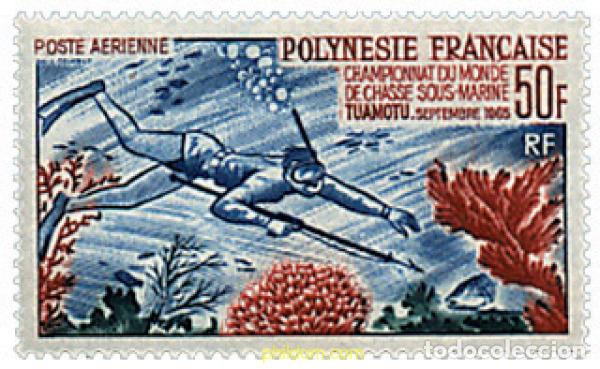 Sellos: 44743 MNH POLINESIA FRANCESA 1965 CAMPEONATO DEL MUNDO DE PESCA SUBMARINA
