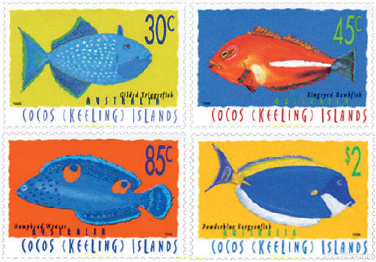Sellos: 44271 MNH COCOS Islas 1996 PECES