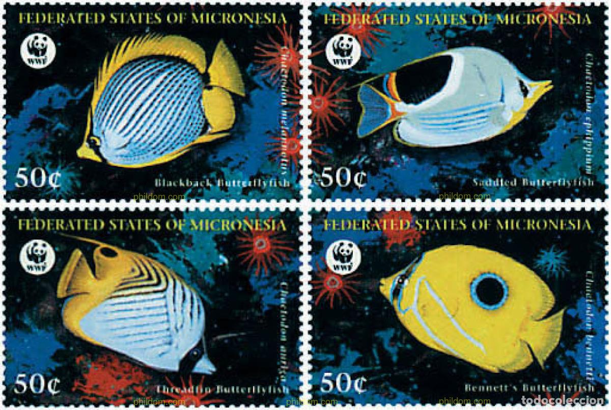 Sellos: 75295 MNH MICRONESIA 1997 PECES MARIPOSA EN PELIGRO DE EXTINCION