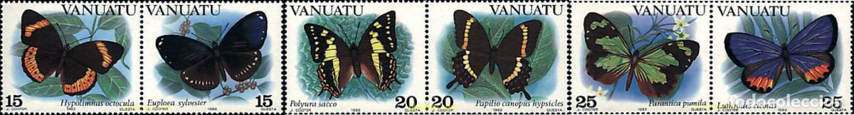 Sellos: 5518 MNH VANUATU 1983 MARIPOSAS