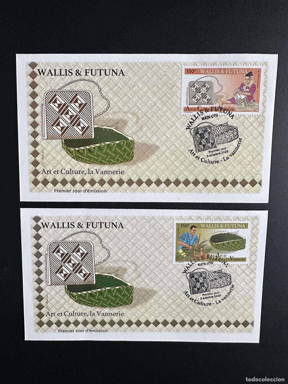 Sellos: Cesta Wallis Futuna 2020 YT 933 - 934 FDC arte cultura cester&iacute;a y manualidades