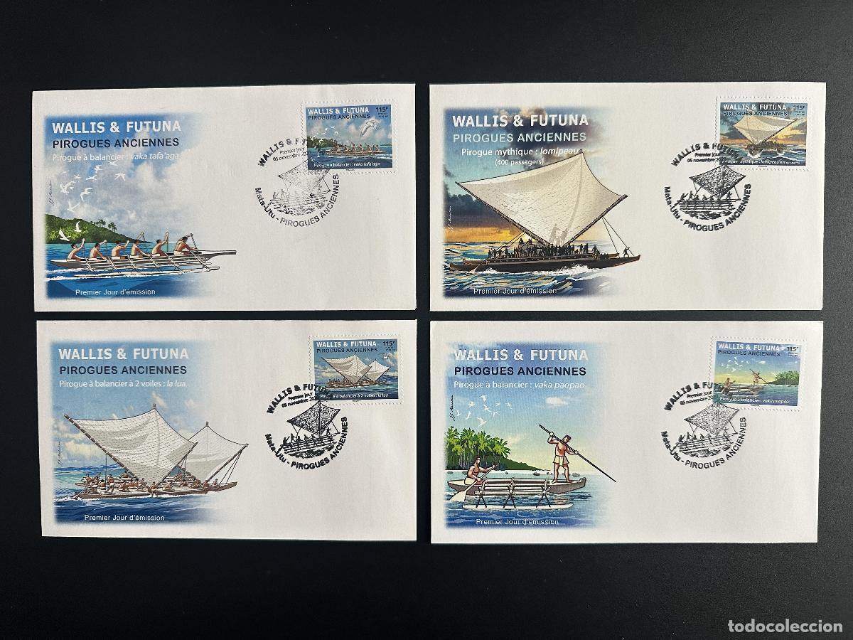 Sellos: Wallis & Futuna 2020 YT 936-939 FDC Canoas antiguas con velas de equilibrio