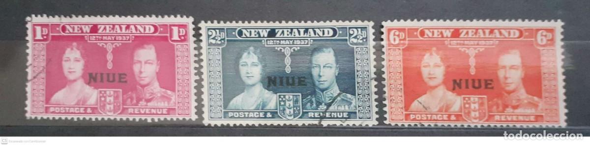 Sellos: NIUE n&ordm; 56/58&ordm; Coronaci&oacute;n de Jorge VI. Serie completa