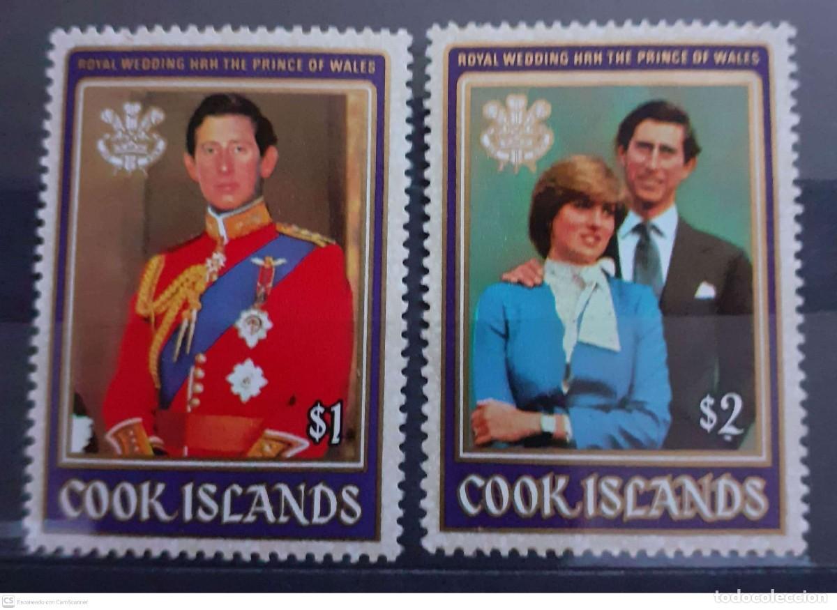 Sellos: Islas COOK n&ordm; 645/646** Matrimonio del pr&iacute;ncipe Carlos y Diana Spencer. Serie completa