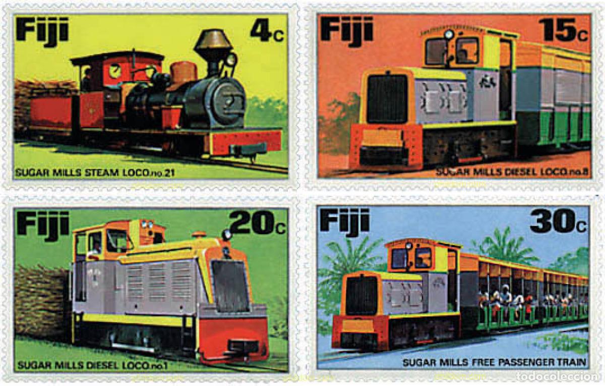 Sellos: 59627 MNH FIJI 1976 TRENES UTILIZADOS PARA LA CA&Ntilde;A DE AZUCAR