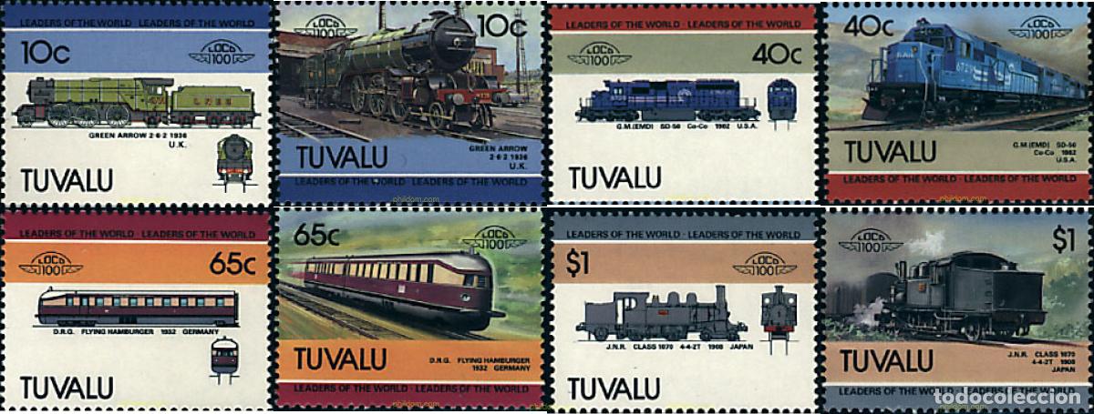 Sellos: 59551 MNH TUVALU 1985 LOCOMOTORAS