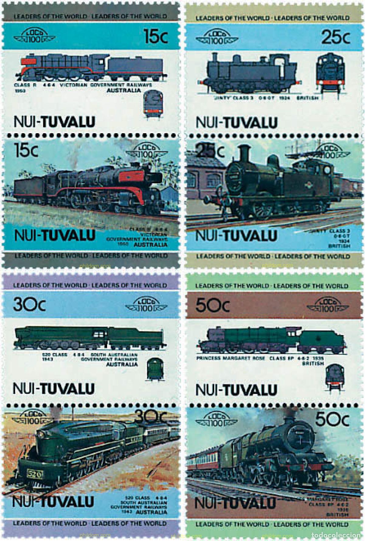 Sellos: 6344 MNH TUVALU. Nui 1984 LOCOMOTORAS