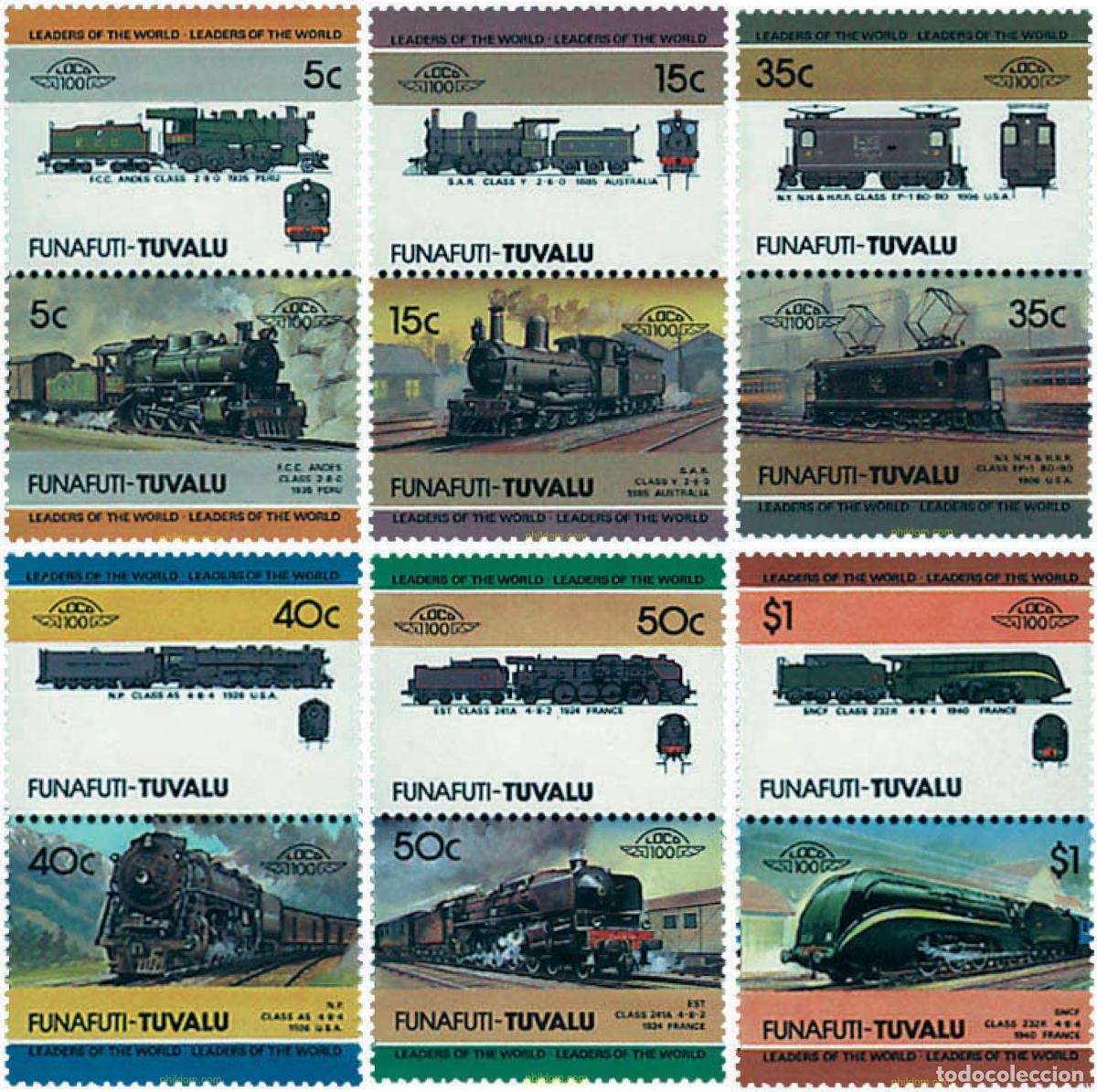 Sellos: 6339 MNH TUVALU. Funafuti 1985 LOCOMOTORAS