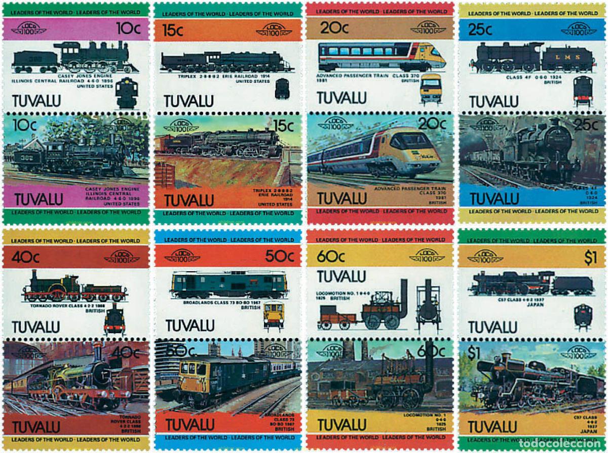 Sellos: 6330 MNH TUVALU 1984 LOCOMOTORAS