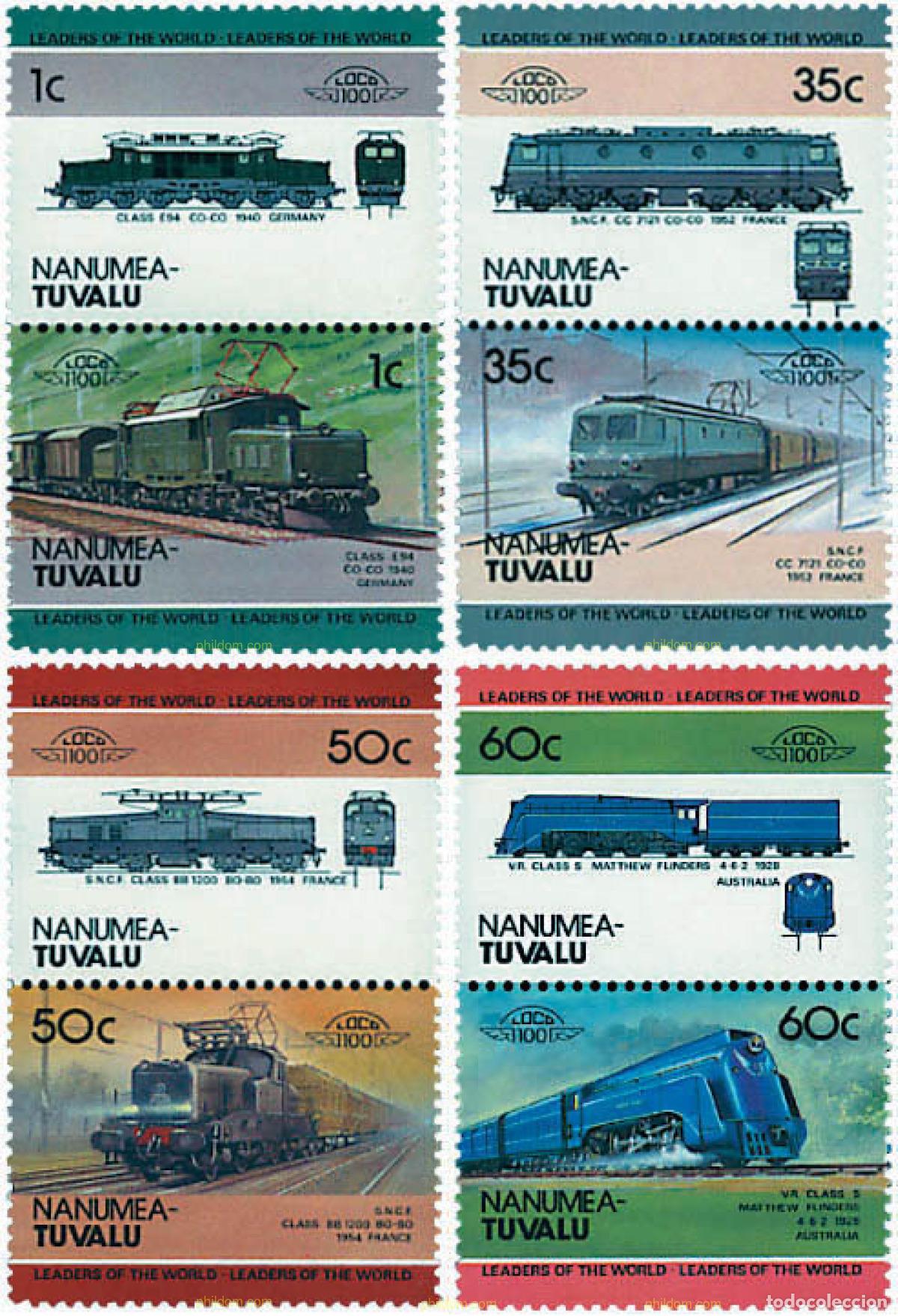 Sellos: 6332 MNH TUVALU. Nanumea 1985 LOCOMOTORAS