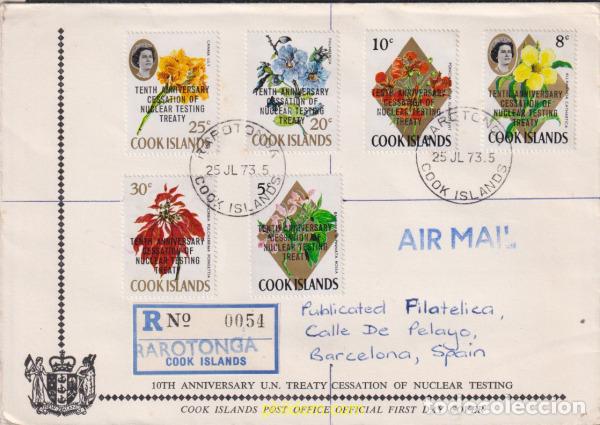 Sellos: 548863 MNH COOK Islas 1973 10 ANIVERSARIO DEL TRATADO CONTRA LOS ENSAYOS NUCLEARES