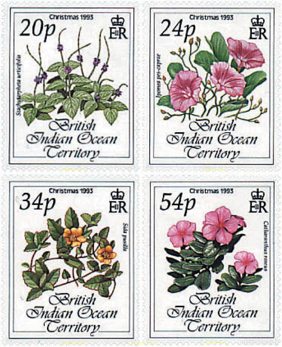 Sellos: 94402 MNH OCEANO INDICO BRITANICO 1993 NAVIDAD. FLORES
