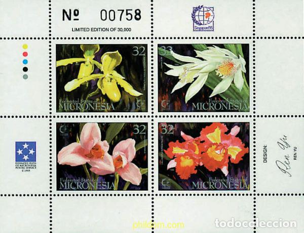 Sellos: 291703 MNH MICRONESIA 1995 SINGAPORE 95. EXPOSICION FILATELICA INTERNACIONAL. ORQUIDEAS