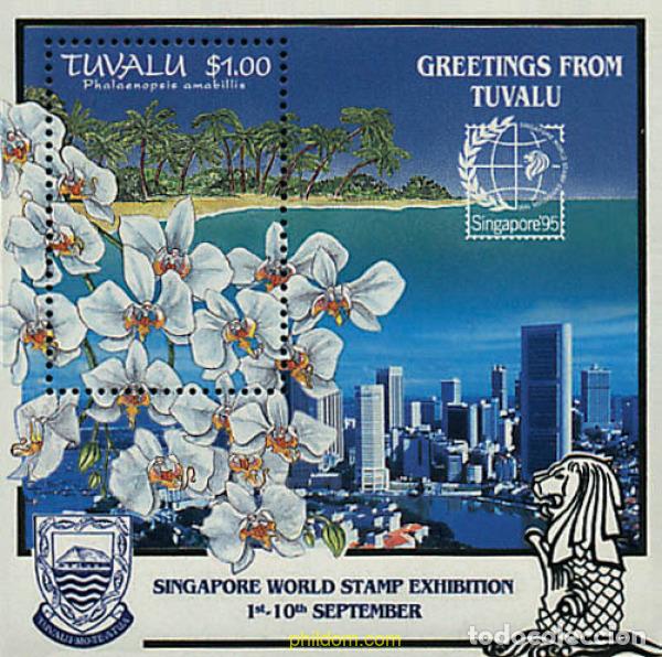 Sellos: 92085 MNH TUVALU 1995 SINGAPORE 95. EXPOSICION FILATELICA INTERNACIONAL