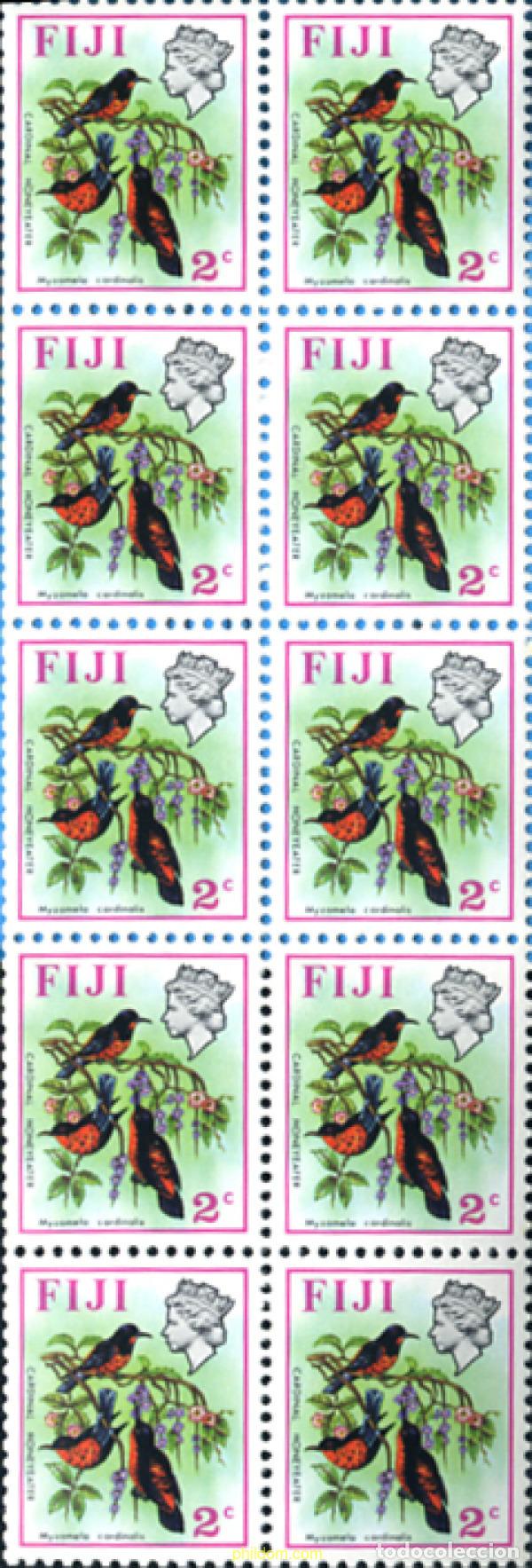 Sellos: 244384 MNH FIJI 1971 FLORES Y AVES