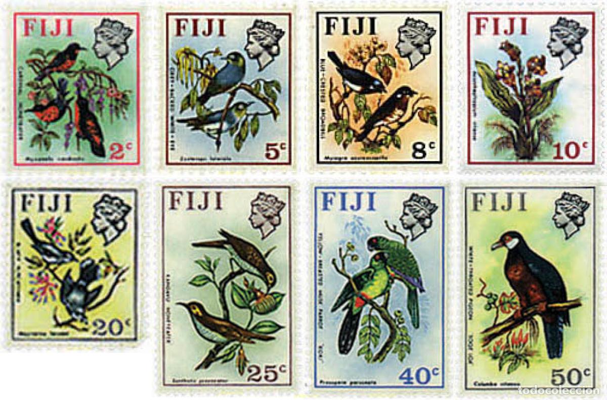 Sellos: 339454 MNH FIJI 1971 FLORES Y AVES