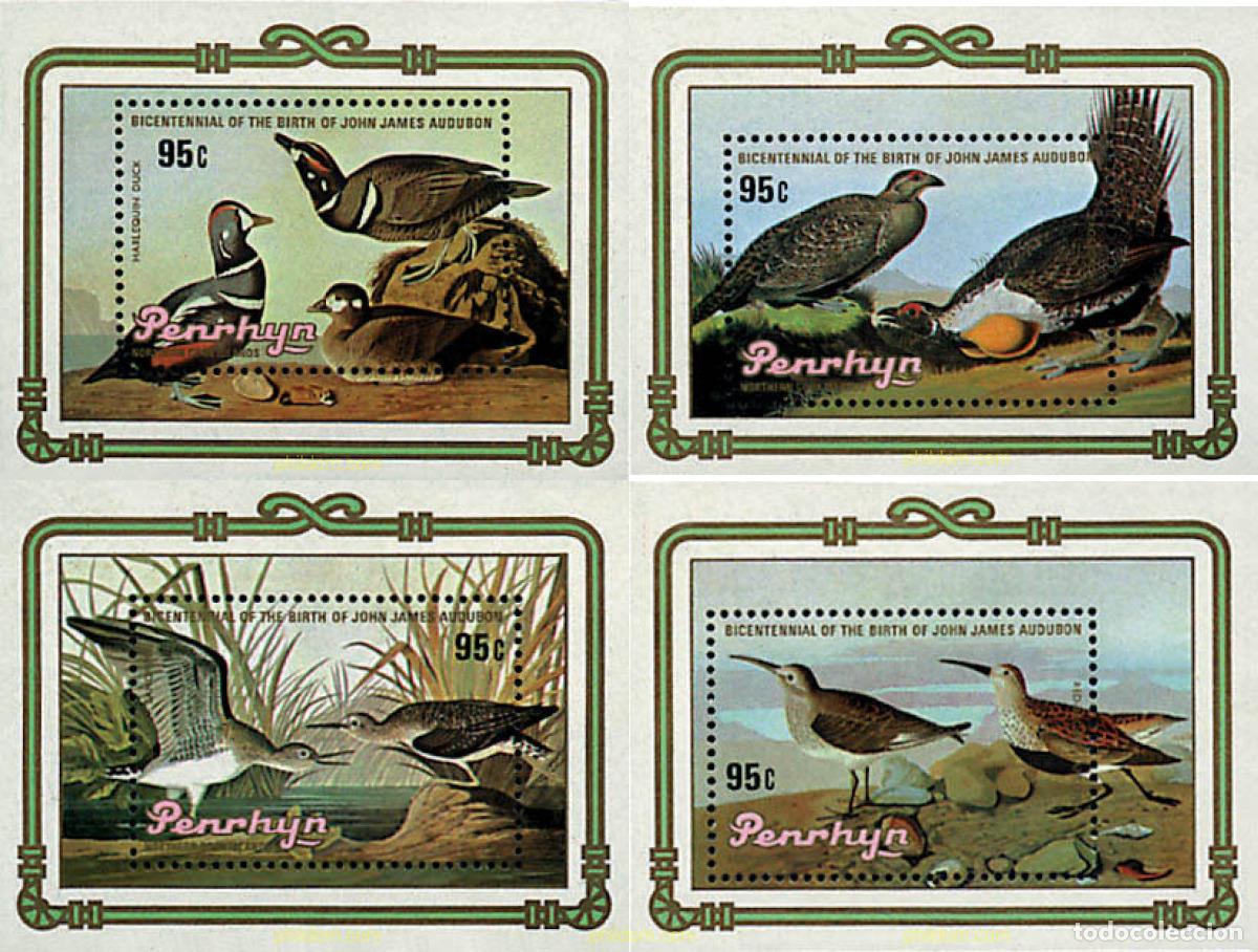 Sellos: 55085 MNH PENRHYN 1985 BICENTENARIO DEL NACIMIENTO DEL ORNITOLOGO J.J. AUDUBON