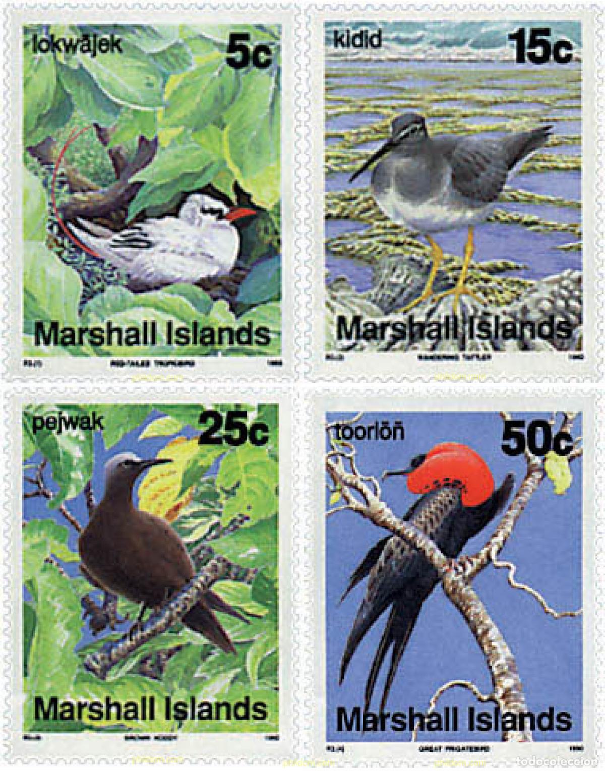 Sellos: 44305 MNH MARSHALL Islas 1990 AVES INDIGENAS
