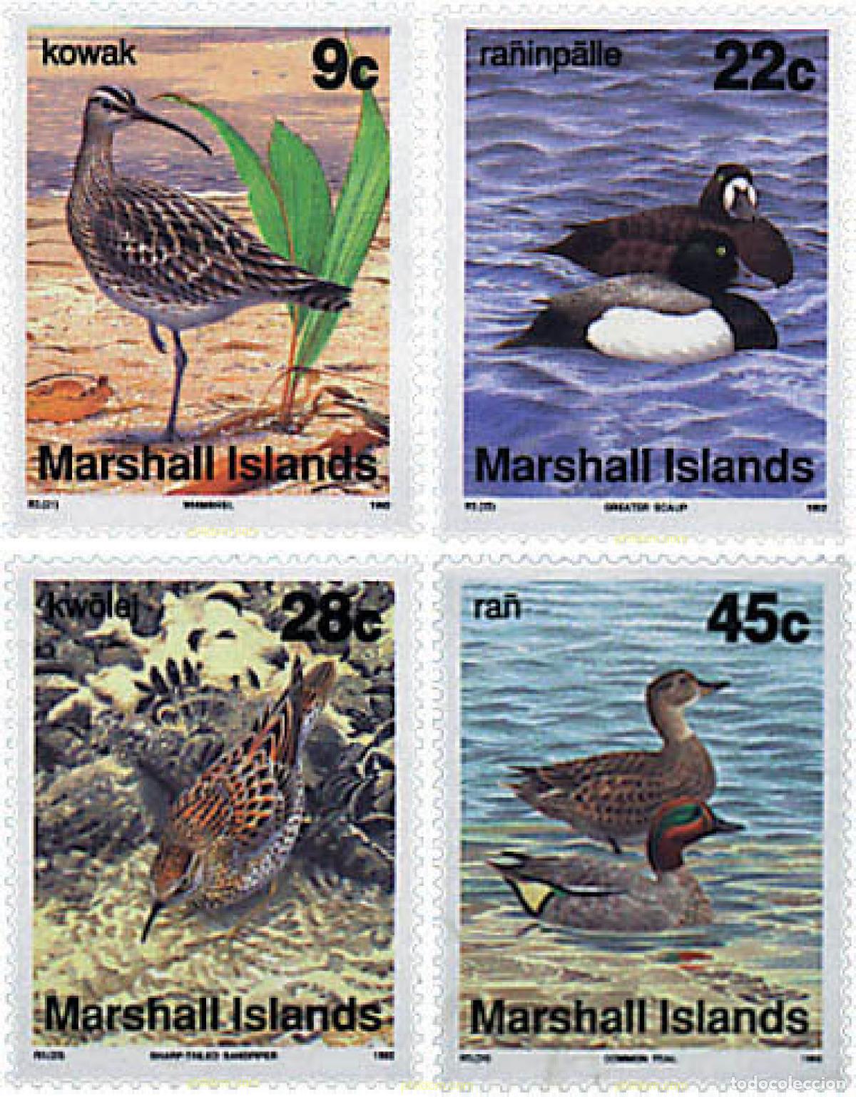 Sellos: 44314 MNH MARSHALL Islas 1992 AVES