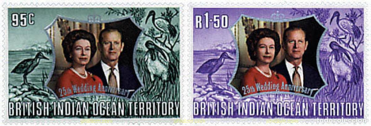 Sellos: 72852 MNH OCEANO INDICO BRITANICO 1972 25 ANIVERSARIO DE LA BODA DE ISABEL II
