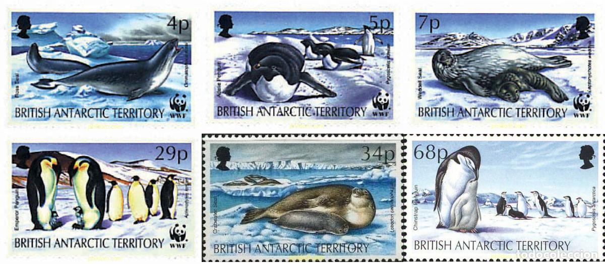 Sellos: 75006 MNH ANTARTIDA BRITANICA 1992 FOCAS Y PINGUINOS