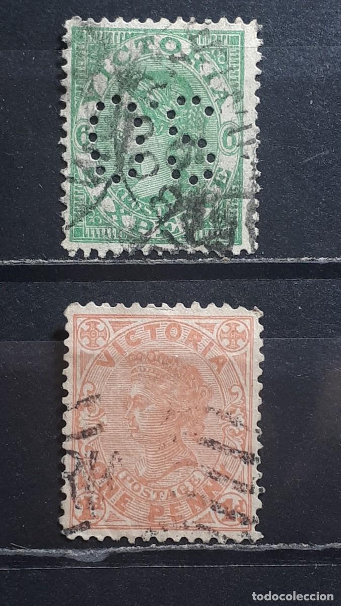Sellos: VICTORIA. A&Ntilde;O 1906 &deg;. YVERT 143, 149.