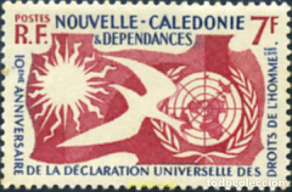 Sellos: 204720 MNH NUEVA CALEDONIA 1958 10 ANIVERSARIO DE LA DECLARACION UNIVERSAL DE LOS DERECHOS HUMANOS