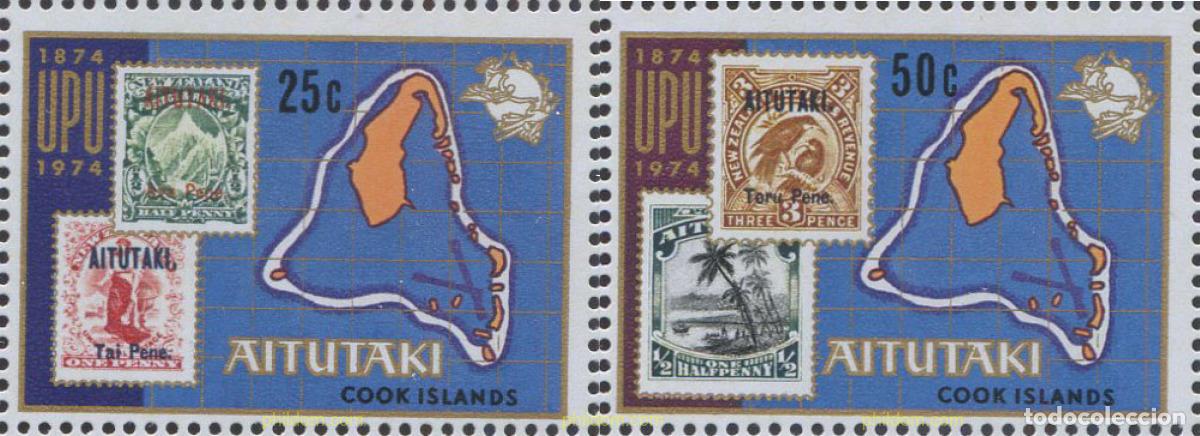 Sellos: 53316 MNH AITUTAKI 1974 CENTENARIO DE LA UNION POSTAL UNIVERSAL
